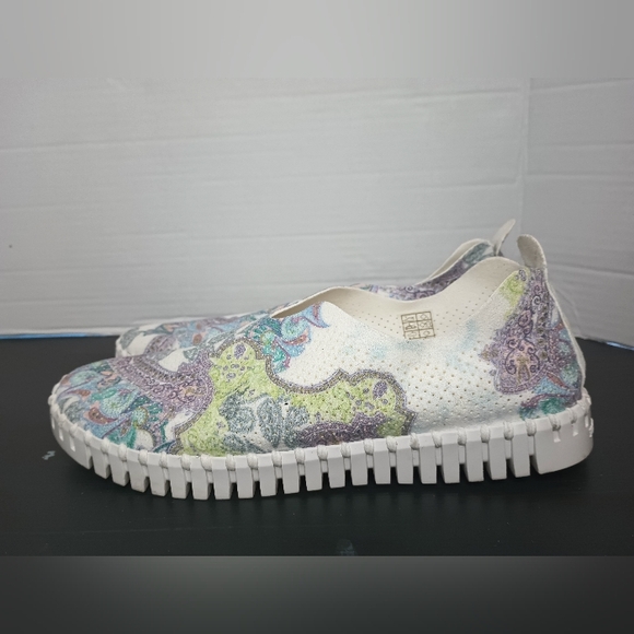 Ilse Jacobsen Tulip Sneakers 40 Womens US 9 White Sugar Paisley Purple Preppy - Picture 3 of 9